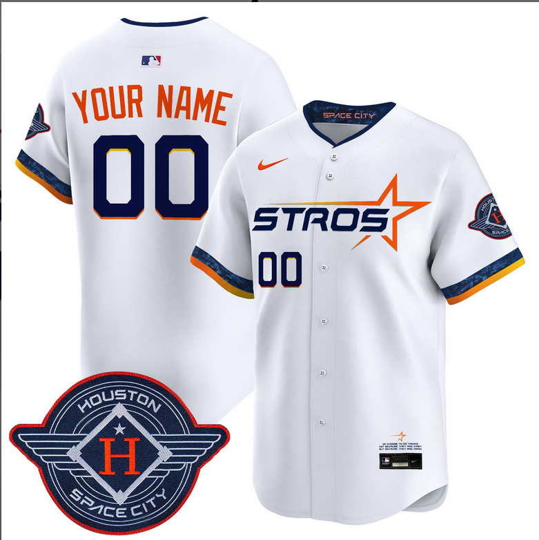 Youth Houston Astros 2025 City Connect Vapor white Limited Custom Stitched Jersey->customized mlb jersey->Custom Jersey